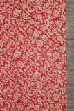 Beautiful currant red handwoven pure kosa silk saree
