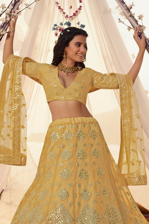 Party Wear Yellow Net Lehenga Choli, Dry Clean at Rs 899 in Dehradun