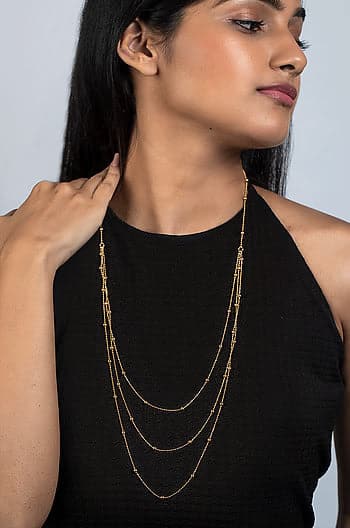California Gurls Layered Necklace in Gold Plated in 925 Silver