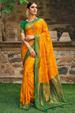 yellow kanjivaram saree