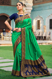 green kanjivaram saree