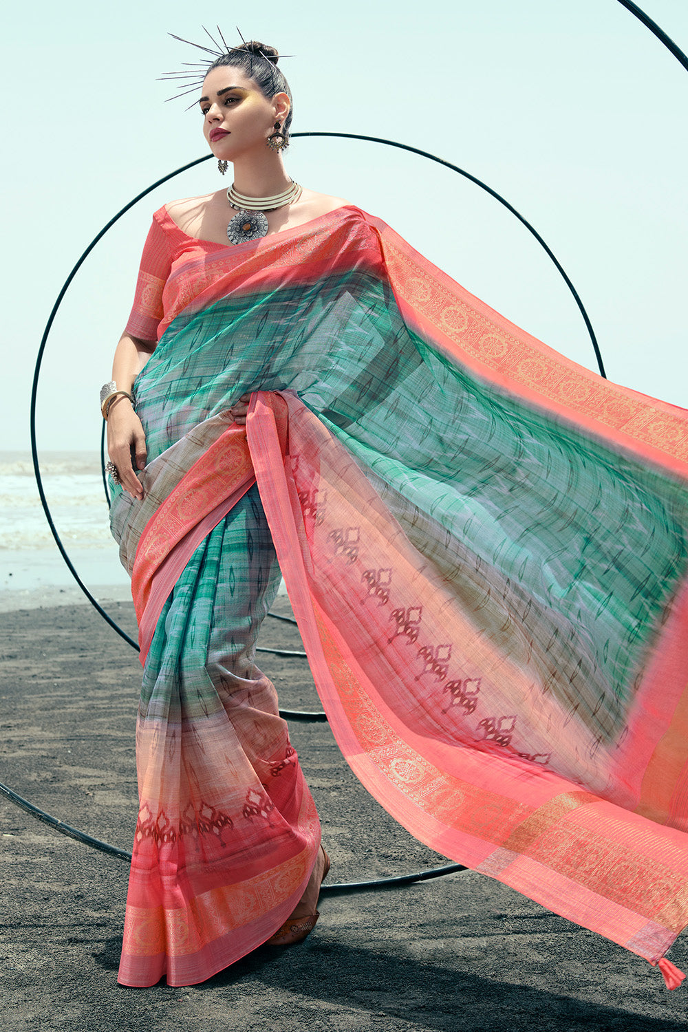 linen saree