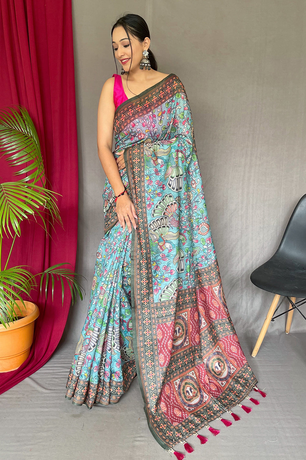 Cotton Kalamkari Saree