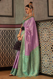 Purple And Green Kanjivaram Saree