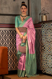 Lilac And Green Kanjivaram Saree