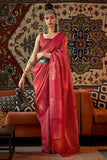 Tart Red Kanjivaram Silk saree