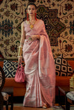 Crepe Pink Kanjivaram Silk saree