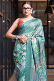 Tiffany Blue Digital Print Saree