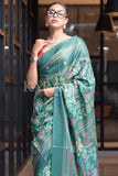 Tiffany Blue Digital Print Saree