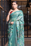 Tiffany Blue Digital Print Saree