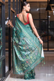 Tiffany Blue Digital Print Saree