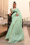 Sea Green Linen Saree