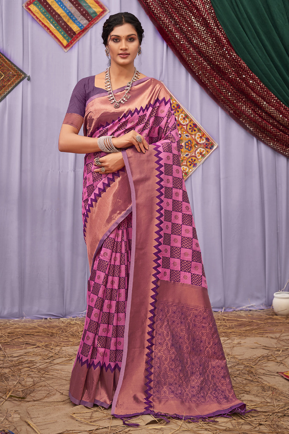 Maangali - Mercerized Pearl Cotton Saree - Samprada Fashions