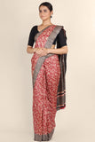 Buy Beautiful currant red handwoven pure kosa silk saree online-karagiri