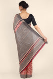 Buy Beautiful currant red handwoven pure kosa silk saree online-karagiri