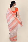 Buy Beautiful pastel peach handwoven pure kosa silk saree online-karagiri