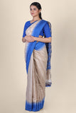 Buy Beautiful beige brown handwoven pure kosa silk saree online-karagiri