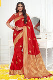 Beautiful scarlet red banarasi  saree - From Wedding sutra collection - Buy online on Karagiri - Free shipping to USA