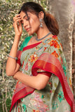 Beautiful Sage Green Linen Saree