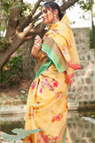 Beautiful Royal Orange Linen Saree