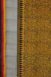 Bold Yellow Printed Raw Cotton Silk Handloom Saree
