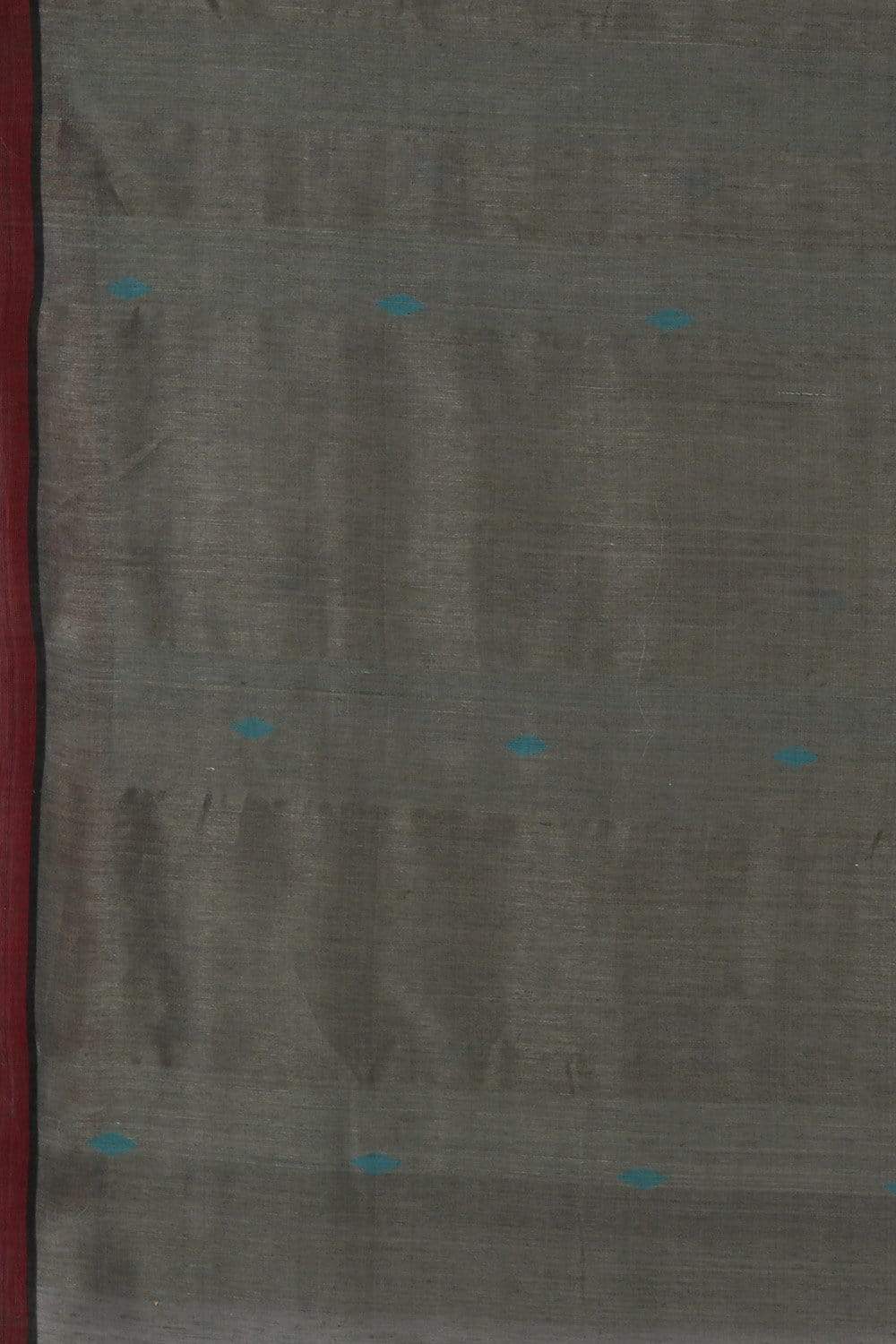 Charcoal Grey Cotton Silk Motaka Jamdani Handloom Saree