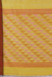 Sun Yellow Cotton Silk Motaka Jamdani Handloom Saree