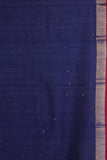 Midnight Blue Raw Cotton Handloom Saree