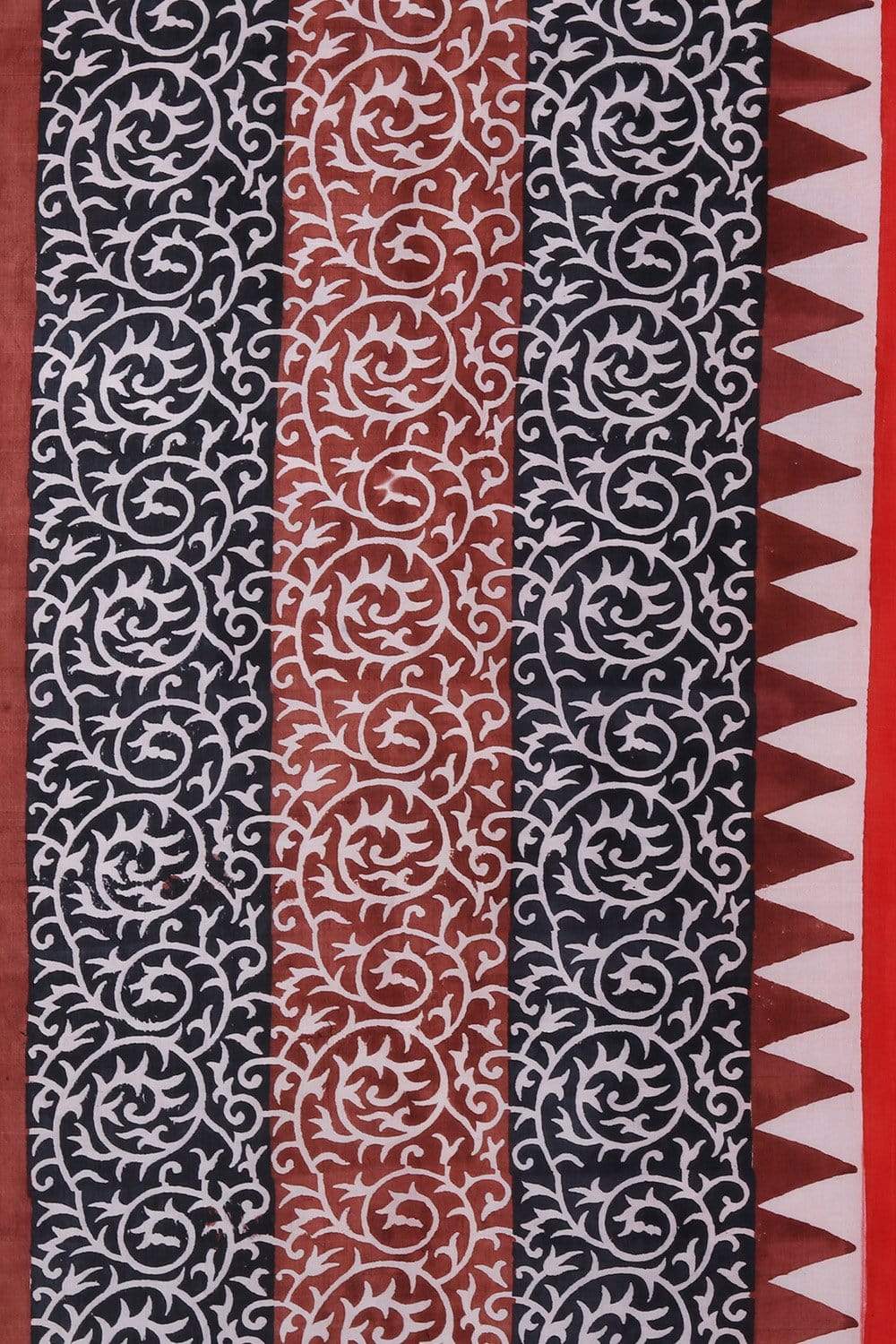 Scarlet Red Printed Cotton Silk Saree