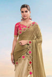 Beautiful Sand Gold Designer Saree