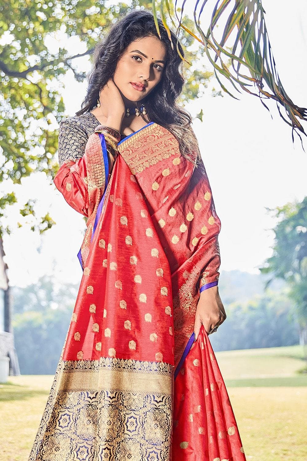 Red Zari Woven Saree In Silk 5371SR07