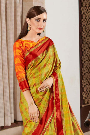 Buy Olive Green Dola Silk Saree online-Karagiri – Karagiri Global