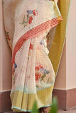 Linen Saree Ivory White Linen Saree saree online