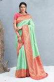 South Silk Saree Designer Mint Green Brocade South Silk Saree saree online
