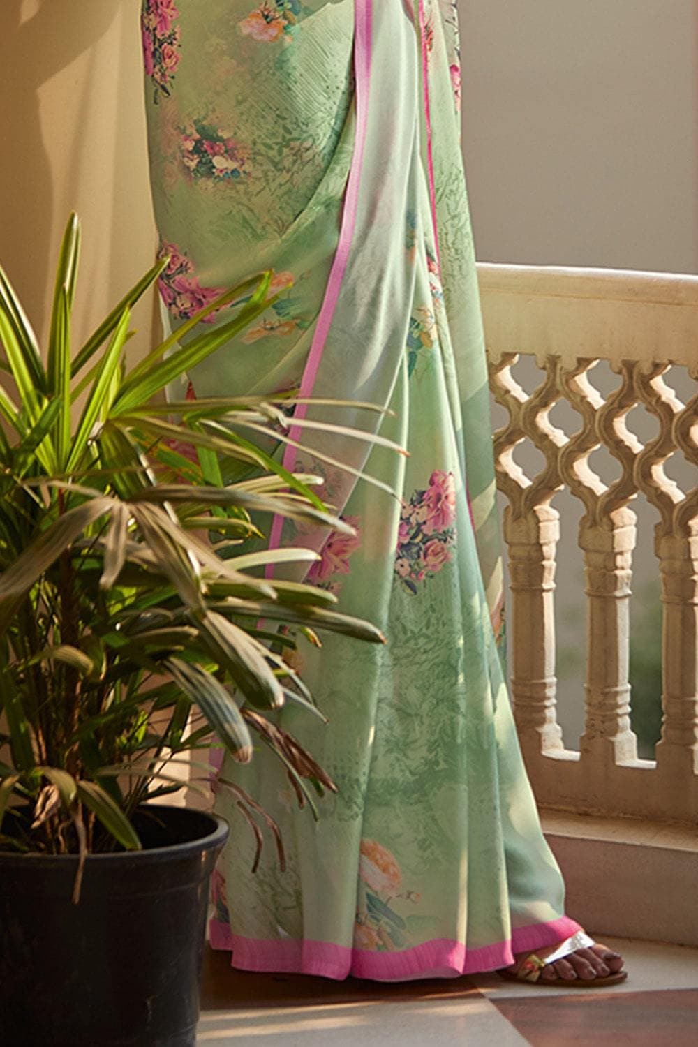 Satin Silk Saree Beautiful Tea Green Satin Silk Saree saree online
