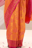 Amber Orange Woven Kanjivaram Saree