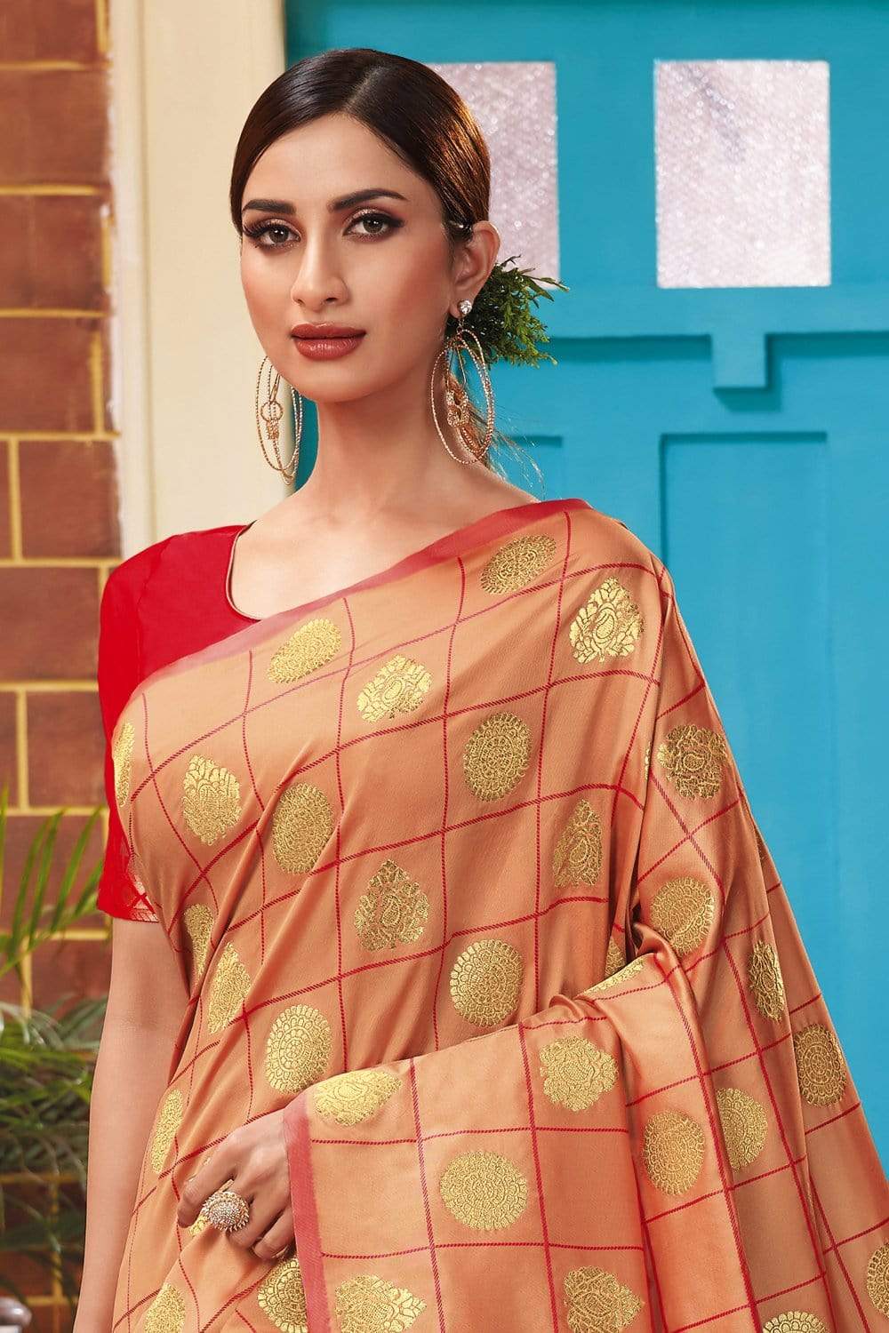 Kanjivaram Saree Beige Handcrafted Contemporary Kanjivaram Saree saree online