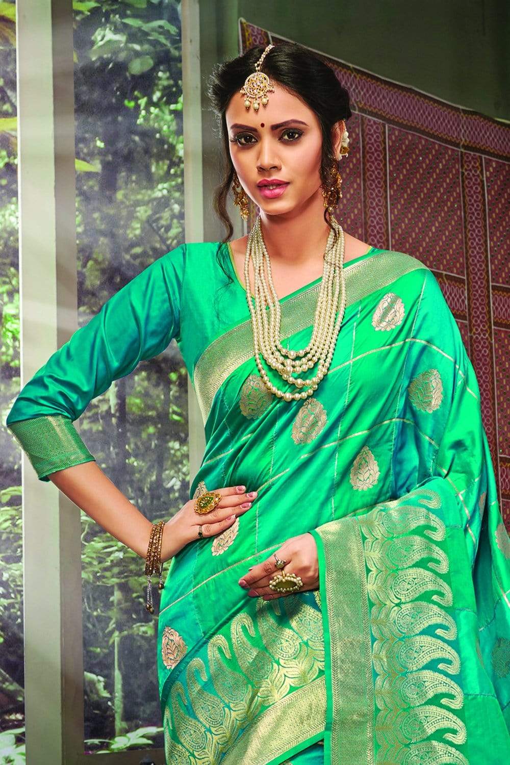 Ravishing blue zari woven uppada silk saree with brocade blouse - Buy online on Karagiri - Free shipping to USA
