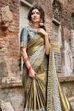 Bronze Embroidered Party Wear Georgette Saree