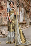 Bronze Embroidered Party Wear Georgette Saree