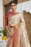 Banarasi Saree Beige Zari Woven Banarasi Saree saree online