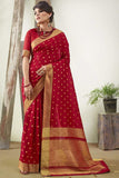 Banarasi Saree Lipstick Red Stone Work Banarasi Saree saree online