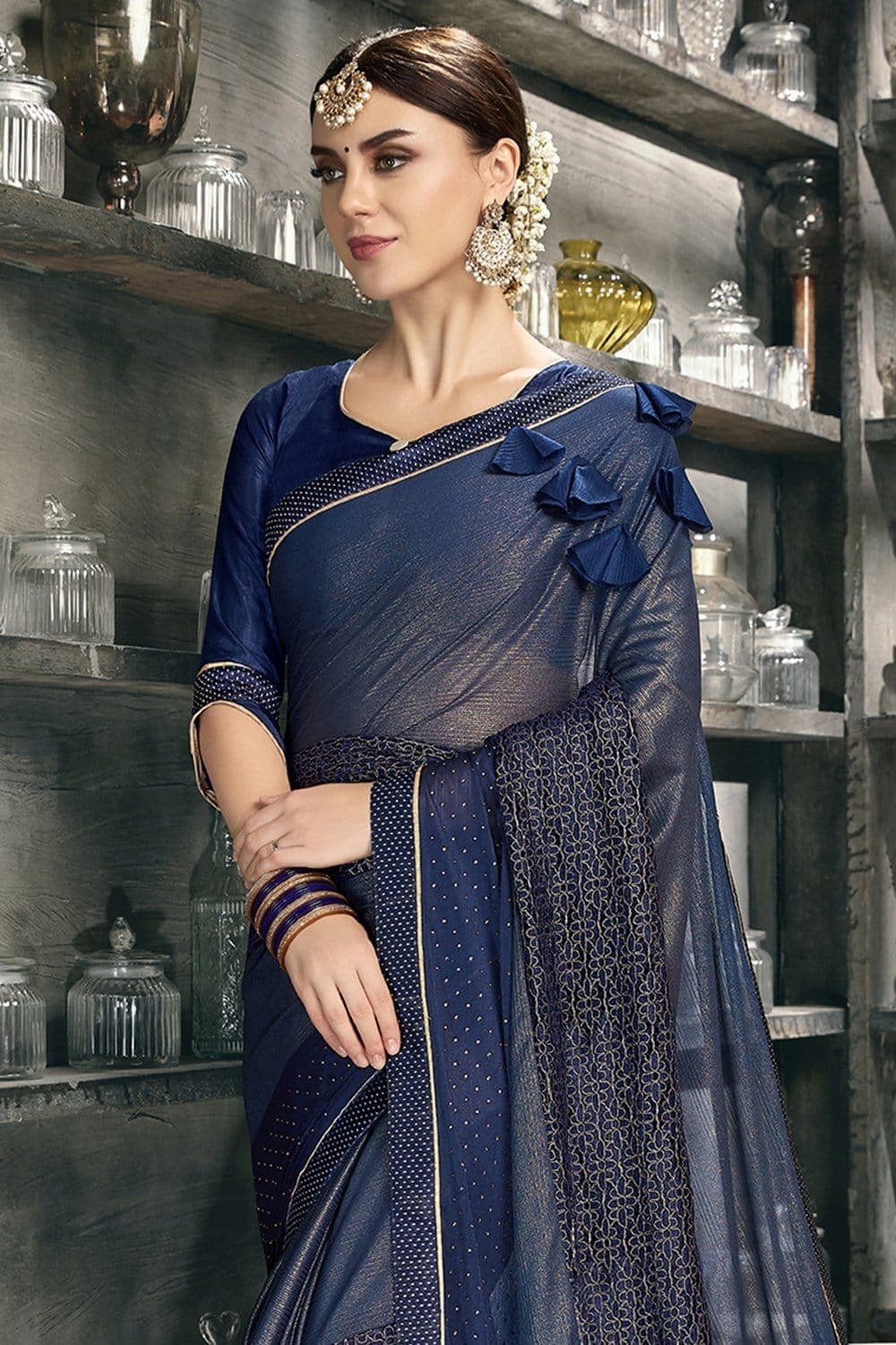 Royal Blue Colour mohmanthan ZEINA New Stylish Party Wear Heavy Designer  Saree Collection 22109 - The Ethnic World