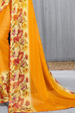 Chiffon Saree Honey Yellow Printed Chiffon Saree saree online