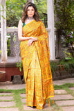 Dandelion Yellow Kalamkari Cotton Saree