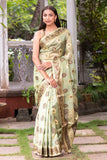 Tea Green Organza Saree