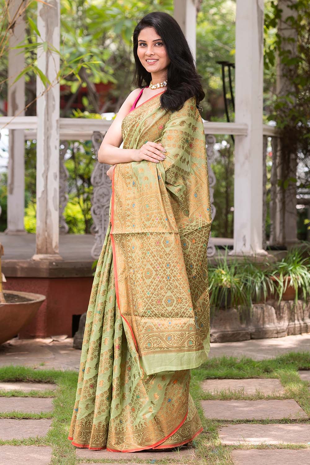 Mint Green Chanderi Cotton