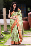 Mint Green Cotton Saree