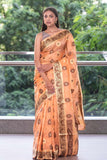 Coral Peach Organza Saree