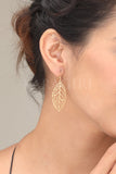 Leaf Design Brass Earrings